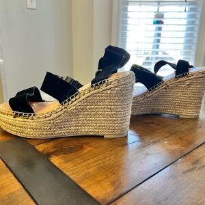 Tan/Black Dolce Vita Wedge Heels - Size 10.